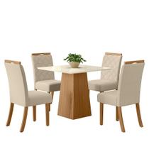 Mesa de Jantar Dora Tampo de MDF com 4 Cadeiras Bella - Móveis Henn