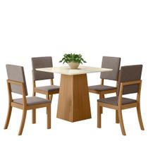 Mesa de Jantar Dora Tampo de MDF com 4 Cadeiras Milla - Móveis Henn