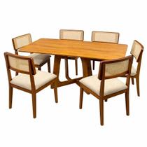 Mesa de Jantar Dubai Flex 120x80cm Sem Vidro e 4 Cadeiras Canada em Linho Madeira Cel Móveis Cor Cinamomo com Tecido Bege Mesa de Jantar Dubai Flex 120x80cm Sem Vidro e 4 Cadeiras Canada em Linho Madeira Cel Móveis Cor Cinamomo com Tecido Bege