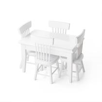 Mesa de jantar e cadeiras em miniatura Dollhouse Odoria escala 1/12