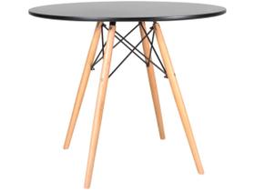 Mesa De Jantar Eames Redonda Preto Com Natural 90cm Mesa De Jantar Eames Redonda Preto Com Natural 90cm