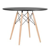 Mesa De Jantar Eames Tampo Redondo Preto 110cm Mesa De Jantar Eames Tampo Redondo Preto 110cm