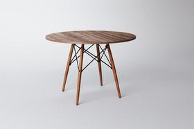 Mesa De Jantar Eames Wood - Redonda - Tampo Madeira 90cm
