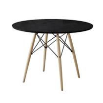 Mesa De Jantar Eames Wood Tampo Madeira Preto 110 Cm