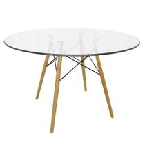 Mesa De Jantar Eames Wood Tampo Vidro 110 Cm Mesa De Jantar Eames Wood Tampo Vidro 110 Cm