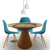 Mesa De Jantar Eclipse Cone Redonda 90cm Em Freijo