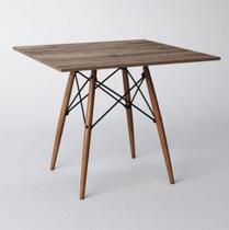 Mesa De Jantar Eiffel Quadrado Tampo De Madeira 90cm Amêndoa - 1