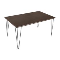 Mesa De Jantar Elen Retangular Tampo De Madeira 140x80cm Amêndoa
