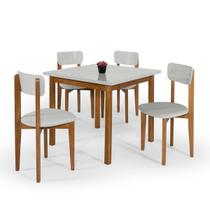 Mesa De Jantar Elisa 90x90 Ideal Para Apartamento c/ 4 Cadeiras - PoloShop.com