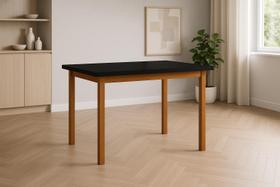 Mesa de Jantar Elisa Base Madeira Maciça Ideal para Apartamento 1,20 X 80 Preto Mesa de Jantar Elisa Base Madeira Maciça Ideal para Apartamento 1,20 X 80 Preto