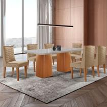 Mesa De Jantar Eloise 180cm Tampo Mdf 6 Cadeiras Moderna Turim 07/nat/off/serig. Off Mesa De Jantar Eloise 180cm Tampo Mdf 6 Cadeiras Moderna Turim 07/nat/off/serig. Off