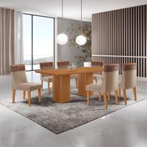 Mesa de Jantar Eloise 180cm Tampo MDF Laminado com 6 Cadeiras Andes Moderna Mobília Mesa de Jantar Eloise 180cm Tampo MDF Laminado com 6 Cadeiras Andes Moderna Mobília