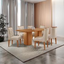 Mesa de Jantar Eloise 180cm Tampo MDF Laminado com 6 Cadeiras Isadora Moderna Mobília