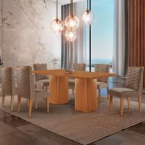 Mesa de Jantar Eloise 180cm Tampo MDF Laminado com 6 Cadeiras Safira