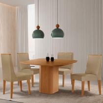 Mesa De Jantar Eloise 90cm Tampo Mdf Com 4 Cadeiras Moderna Turim 07/naturale Mesa De Jantar Eloise 90cm Tampo Mdf Com 4 Cadeiras Moderna Turim 07/naturale