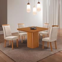Mesa de Jantar Eloise 90cm Tampo MDF Laminado Canto Copo com 4 Cadeiras Lorena Mesa de Jantar Eloise 90cm Tampo MDF Laminado Canto Copo com 4 Cadeiras Lorena