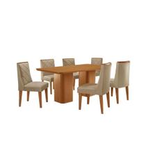 Mesa De Jantar Eloise Tampo Laminado Com 6 Cadeiras Isadora Turim 07 Naturale Mesa De Jantar Eloise Tampo Laminado Com 6 Cadeiras Isadora Turim 07 Naturale