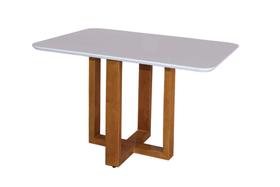 Mesa de jantar em madeira maciça 1,60m cor mel / Off White REF: 1439