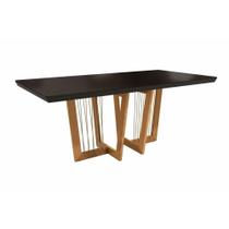Mesa De Jantar Em Madeira Maciça Clara Kappesberg Preto Fosco 200cm Mesa De Jantar Em Madeira Maciça Clara Kappesberg Preto Fosco 200cm