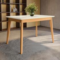 Mesa de Jantar em Madeira Maciça Kappesberg Canela/Off White 120cm Mesa de Jantar em Madeira Maciça Kappesberg Canela/Off White 120cm