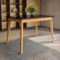 Mesa de Jantar em Madeira Maciça Kappesberg Canela/Preto Fosco 120cm Mesa de Jantar em Madeira Maciça Kappesberg Canela/Preto Fosco 120cm