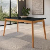 Mesa de Jantar em Madeira Maciça Kappesberg Canela/Preto Fosco 160cm