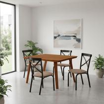 Mesa de Jantar em Madeira Maciça Millena 120cm Robusta Castanho