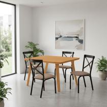 Mesa de Jantar em Madeira Maciça Millena 120cm Robusta Vintage Retrô Reforçada Alta Qualidade Imbuia