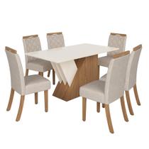 Mesa de Jantar Epic Tampo de MDF com 6 Cadeiras Bella - Móveis Henn