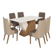 Mesa de Jantar Epic Tampo de MDF com 6 Cadeiras Ivy - Móveis Henn
