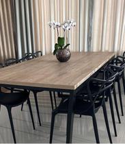 Mesa De Jantar Estilo Industrial 200 X 90 C/ 6 Cadeiras Allegra Fratini