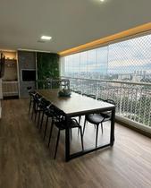 Mesa De Jantar Estilo Industrial 270 X 90 C/ 10 Cadeiras Allegra Fratini