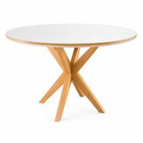 Mesa de Jantar Estrela Redonda 1,10m Madeira Maciça Madesala