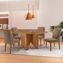 Mesa de Jantar Evora 90cm MDF Canto copo e com 4 Cadeiras Melissa Mesa de Jantar Evora 90cm MDF Canto copo e com 4 Cadeiras Melissa