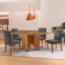 Mesa de Jantar Evora 90cm MDF Canto copo e com 4 Cadeiras Melissa Mesa de Jantar Evora 90cm MDF Canto copo e com 4 Cadeiras Melissa