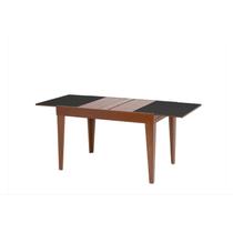 Mesa de Jantar Extensível 120x80cm Tampo de Vidro Paris Marrom/Imbuia