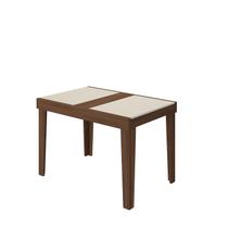 Mesa de Jantar Extensível 140 cm Naturalle Branco/Imbuia/Off White