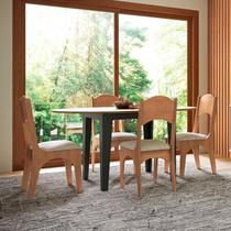 Mesa de Jantar Extensível MDF 122cm/159cm Freijó/Preto Fosco