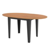 Mesa de Jantar Extensível Oval 122/159x77cm MDF Freijó Preto Mesa de Jantar Extensível Oval 122/159x77cm MDF Freijó Preto