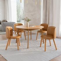 Mesa de Jantar Extensível Redonda com 4 Cadeiras Madeira Maciça Tasila Yescasa