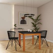 Mesa de Jantar Extensível Retangular Marea Preta e Castanho 151 cm