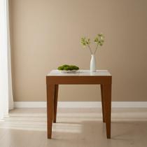 Mesa de Jantar Extensível Tampo com Vidro e Pés em Madeira Maciça Tock Mesa de Jantar Extensível Tampo com Vidro e Pés em Madeira Maciça Tock