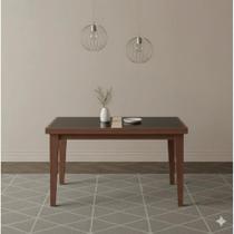 Mesa de Jantar Extensível Tampo de Vidro 120x80cm Paris Marrom/Mel