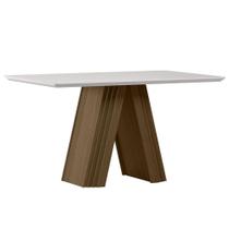 Mesa de Jantar Fernanda 135x90 Tampo em MDF com Vidro - New Ceval