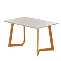 Mesa de Jantar Fineza Tampo 180x90cm com Vidro Pés Madeira Maciça JCM