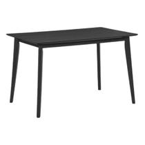 Mesa de Jantar Finlândia Rivatti Retangular 160 cm Tampo em MDF Preto Base Madeira Seringueira
