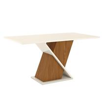 Mesa de Jantar Fiorella 160 cm Tampo Reto Nature Off White Henn