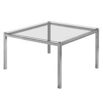 Mesa de Jantar Flex com Tampo de Vidro Quadrado Base Cromada 120cm - 55651