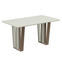 Mesa de jantar florida tampo mdf com vidro wengue/nevaska - Movéis Meneghetti