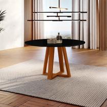 Mesa de Jantar Floripa 110cm Tampo Redondo Vidro Móveis Minas Mesa de Jantar Floripa 110cm Tampo Redondo Vidro Móveis Minas